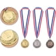 thumbnail image 2 of Medallas, medallas para niños, medallas de fundición, medallas de ganadores, medallas de ganadores con cinta, medallas de oro, plata y bronce de 5 cm de diámetro, 3 piezas, 2 of 5