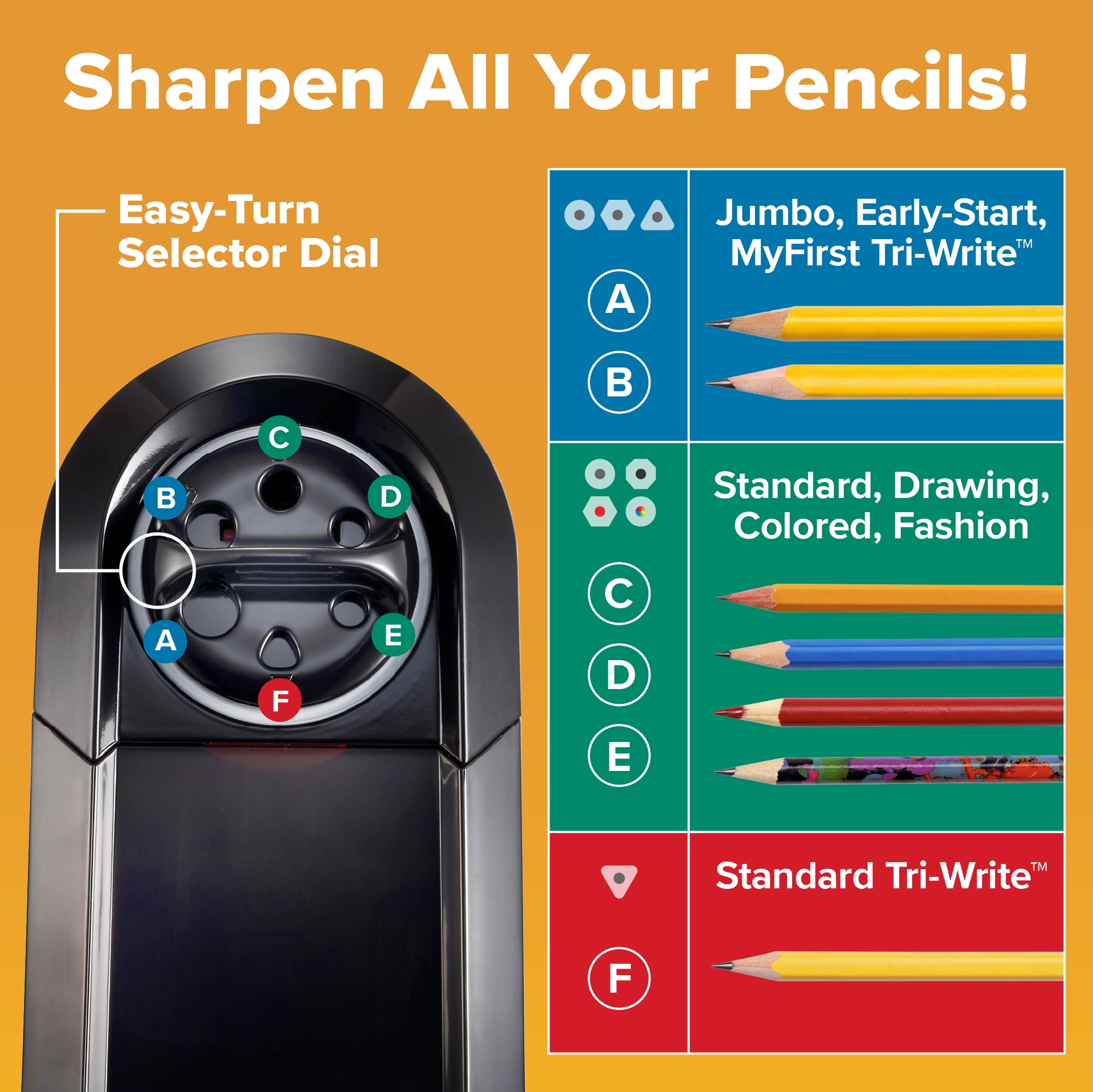 Bostitch Super Pro Glow Commercial Electric Pencil Sharpener, Black/Silver