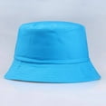 thumbnail image 4 of Femmes Hommes Chapeau Seau Large Bord Réglable Tête Protecteur Réutilisable Chapeau en Plein Air Sport Coiffure Coton Dressing Coiffure Adultes Bleu Ciel, 4 of 7