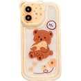 thumbnail image 1 of Compatible with iPhone 11 Case Transparent Cute Bear Head Pattern Bear Ear Lens Protection Design for Women Girls Fashion Slim Soft Flexible TPU Rubber for iPhone 11-Yellow, 1 of 5