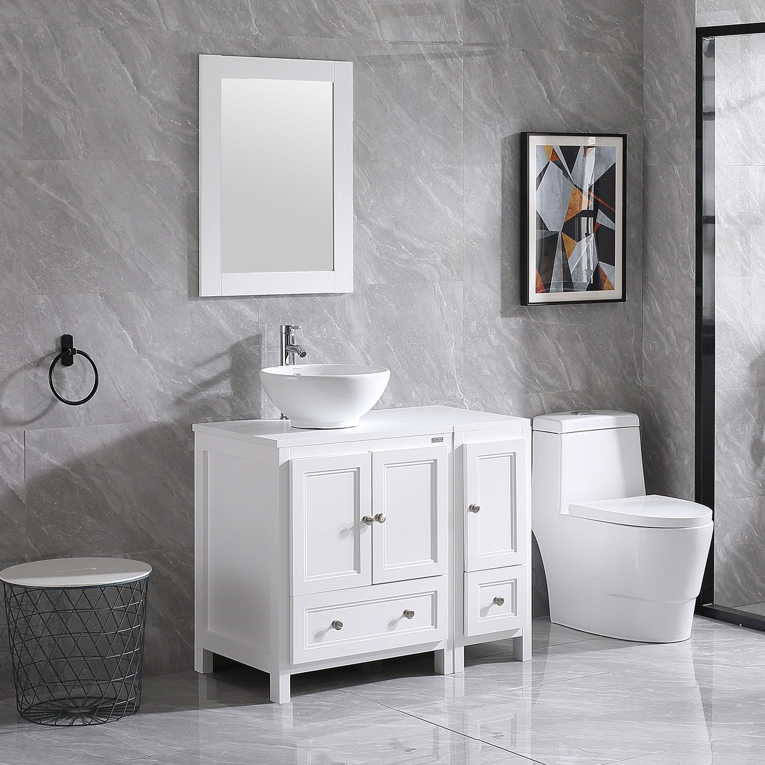 White Cabinet For Vessel Sink | Cabinets Matttroy