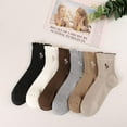 thumbnail image 6 of YooGuoGuo Womens Socks, Ruffle Turn-Cuff Casual Ankle Breathable Cool Knit Cotton Lettuce Crew Frilly Sock 6 Pack, 6 of 7