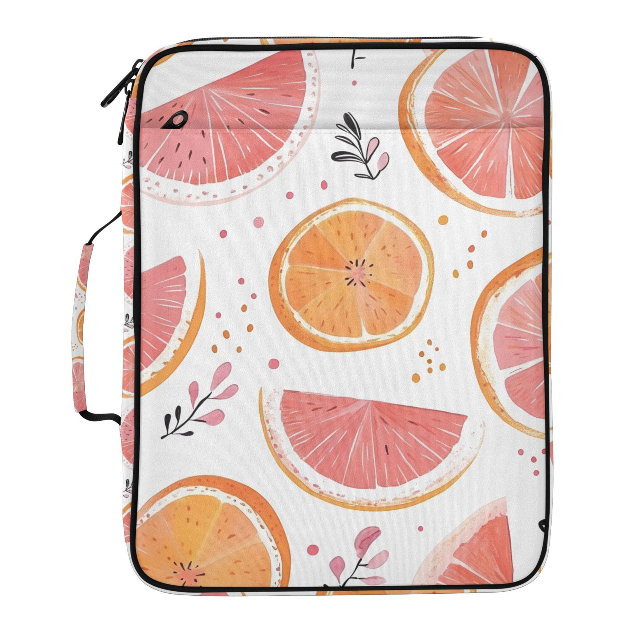 FORMRS Accordion File Folder A4 Size 7-Pocket Expanding Document Organizer Bag with 3 Ring Binder, Citrus Slice