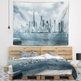 DESIGN ART Designart 'Lower Manhattan Panorama Black White' Cityscape