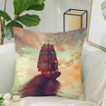 thumbnail image 2 of MKHERT Old Ship Drifting Over Sea Pillow Covers Pillowcase Throw Pillows 18x18 inch, 2 of 2