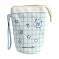 thumbnail image 4 of Large Capacity Folding Pencil Case, Cylinder Stand-Up Pen Pouch with Flip Top, Canvas Stationery Organizer Bag for Office Travel and Daily Use, 4 of 7