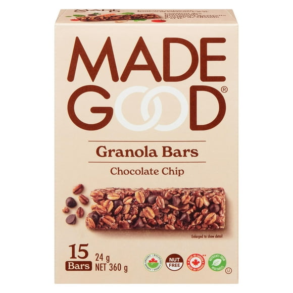 Made Good Barres granola Grains de chocolat MG Chocolate Chip Granola Bars VP