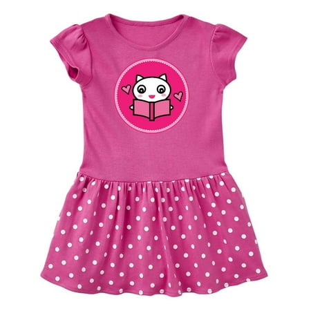 

Inktastic Reading Gift Cat with Book Gift Baby Girl Dress
