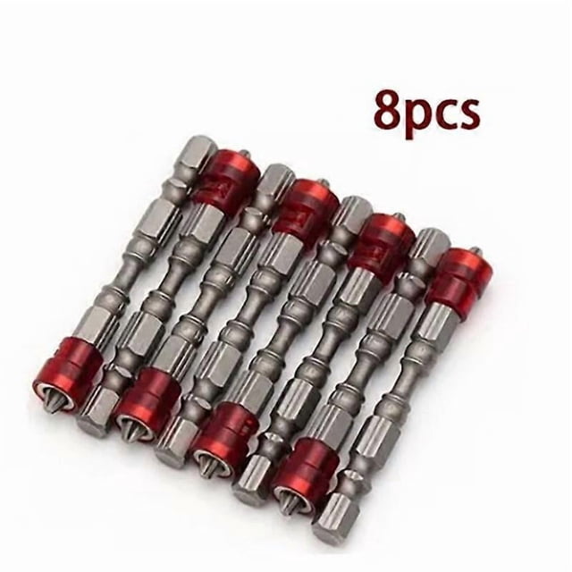 8Pcs Screwdriver Bit Cross Magnetic Anti Skid Carbide 6.2mm Wide S2 Screwdriver Bit Set