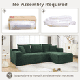 thumbnail image 6 of Compressed sofa, 46.8*15.7*14.96 inches, L-shaped combination sofa, striped, suitable for various room types, cyan, 6 of 8