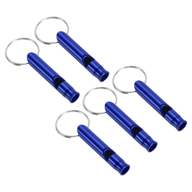 Silbato de supervivencia Uxcell, paquete de 5 silbatos de sonido fuerte para acampar y hacer senderismo, azul