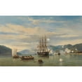 thumbnail image 2 of Jacob Eduard van Heemskerck van Beest 24x16 Gold Ornate Framed and Double Matted Museum Art Print Titled - Hms Steam-Powered Battleship Medusa Opening the Shimonoseki Straits (1864), 2 of 4