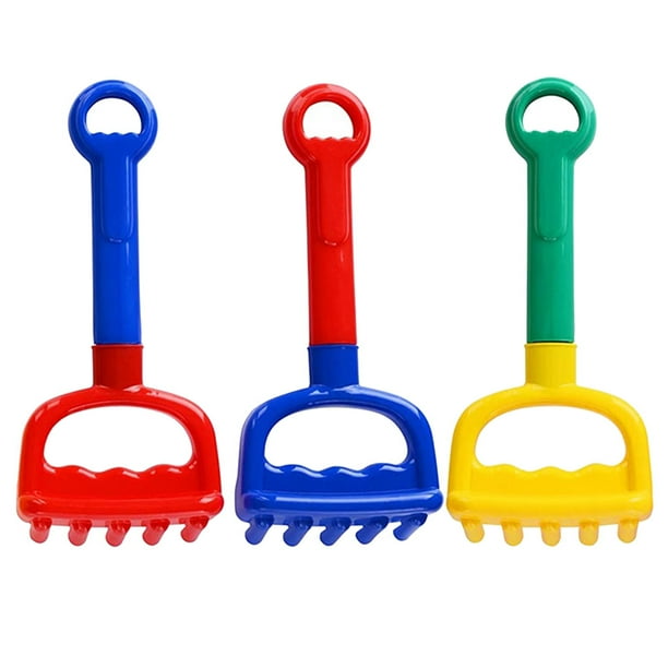 KAKOWELY 3 piezas de juguetes de rastrillo de arena para playa, juguetes de arena para jugar, juguetes de playa para niños al aire libre.