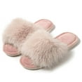 thumbnail image 4 of Faux Fur Slippers Memory Foam Slippers Ladies Fluffy Winter House Shoes Indoor Fuzzy Fluffy Slipper, 4 of 6