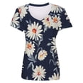 thumbnail image 2 of PATLOLLAV Summer Savings Womens Tops Funny Print Casual Loose Fit Tee Blouse Print V-Neck Shirts, 2 of 6