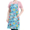 thumbnail image 5 of Pioneer Flower Floral Print Pattern Apron for Women and Men, Cotton Linen Waterproof with Pockets, Adjustable, 33x27 Inch for Kitchen, Gardening, BBQ, Salon, 5 of 6