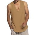 thumbnail image 2 of Dxzfnsa Mens V Neck Tank Tops Big and Tall Men's Casual Cotton Sleeveless Shirts Lightweight Solid Color Gym Workout Vests, 2 of 7