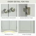 thumbnail image 4 of Triangle Bathroom Storage Cabinet with Adjustable Shelves and Two Doors, Freestanding Floor Cabinet Wooden Kitchen Cupboard for Home Living Room Small Space, Grey, 4 of 7