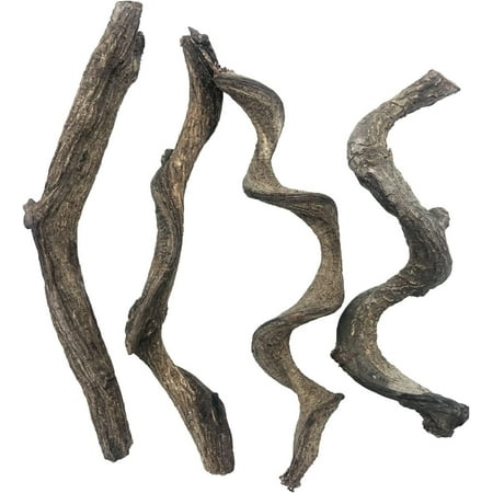 Reptile Decor Natural Forest Branch Terrarium Habitat Driftwood Decoration Lizard Climbing Tree Branch for Bearded Dragon Gecko Snake Frog Chameleon Spider 4PCS