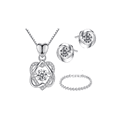 thumbnail image 1 of Collar De Corazón Plata 925 Mujer+ Pendientes Y Pulsera,4en1 plata, 1 of 4