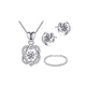 thumbnail image 1 of Collar De Corazón Plata 925 Mujer+ Pendientes Y Pulsera,4en1 plata, 1 of 4
