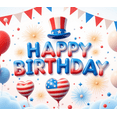 thumbnail image 3 of Yatrandify Patriotic Design Happy Birthday Banner Balloon Decoration Stars Stripes Party Backdrop for Birthday Celebration Independence Day Event Kids Party, 3 of 7