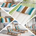 thumbnail image 5 of Modern Brown Teal Throw Pillow Cover, Pillowcase Protectors with Zipper, Breathable Decorative Lumbar Pillow Case Cover, Boho Contemporary Geometric Striped Pillow Shams for Couch Sofa 12x20Inch, 5 of 8