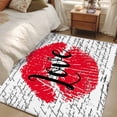 thumbnail image 5 of Lipprint Texture Washable Area Rugs 4'x6', Love Letter Texture Retro Low Pile Throw Living Room Rug Non-Slip Sturdy Edge Binding Carpet for Indoor Entryway Bedside Kitchen, 5 of 9