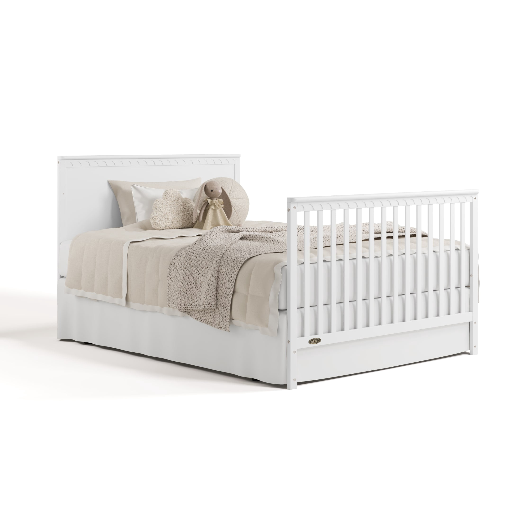 Graco Sasha 5-in-1 Convertible Baby Crib with Drawer, White