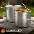 thumbnail image 3 of Megamaster 80 Qt Aluminum Turkey Fryer Pot with Basket, Premium Seafood Boil Pot with Lid and Silicon Handles, Large Stock Pot for Frying Turkey, Seafood, Crawfish, Crab, 3 of 7