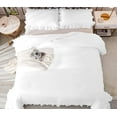 thumbnail image 6 of 3 Piece Luxury Vintage Ruffle Pattern Comforter By D.N.G. BEDDINGS Set Premium Super Soft, All Season, 800 Thread Count 100% Egyptian Cotton Twin/Twin XL Size White Color, 6 of 8
