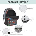 thumbnail image 4 of Dachshund and Sweater Gray Pattern Backpack for School, Cute School Bag with Adjustable Shoulder Straps and Padded Back, 15.3"x11"x6.7", 4 of 5