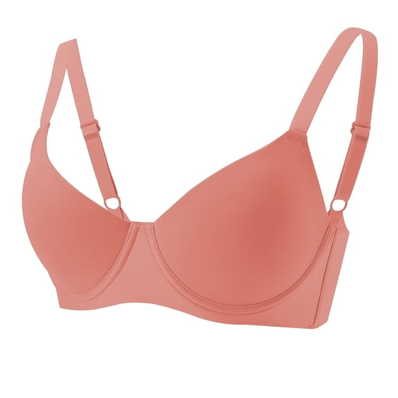 AHTJRT Women's Balconette Bra Seamless No Underwire Tshirt Racerbacks Bralettes Support Adjustable Everyday Demi Bras Pink XL