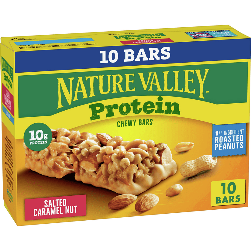Nature Valley Chewy Granola Bars, Salted Caramel Nut, Protein, 10 ct, 14.2 oz