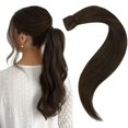 thumbnail image 1 of Easyouth Human Hair Ponytails Extensions Brown Remy Hair Pony Tails Human Hair Extensions Darkest Brown Wrap Around Ponytail Extension Human Hair Easy to W, 1 of 9