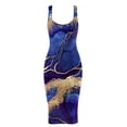 thumbnail image 4 of SMihono Robe d'Été pour Femmes Grande Taille Mode Décontractée Sexy Imprimée Épaule Dénudée Débardeur Sans Manches Ajustée, 4 of 4
