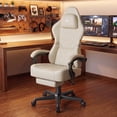 thumbnail image 2 of SOONTRANS Gaming Chair for Adults, Ergonomic Gamer Chair with Footrest and Massage Lumbar Cushion, High Back Swivel Comfortable Video Game Chair, Adjustable Height Computer Office Chair, Beige, 2 of 9