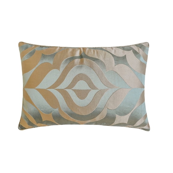The HomeCentric Decorative Lumbar Pillow Cover Blue, 12"x16" (30x40 cm) Jacquard Textured Fabric Lumbar Cushion Covers For Sofa, Couch, Bed, Patio And outdoor, Abstract Modern - Dimensional Saga