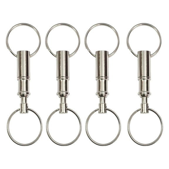 BAYAIXZ Outdoor Quick Removal Key Ring Separation Breakable Double Ring Key Ring Outdoor Child Mother Key Ring (Silver,One Size)