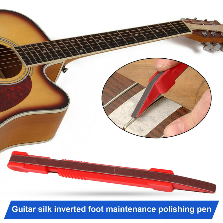LeKY Fret Polishing Pen Solid Smoothing Surface Ergonomics Guitar Polish  Pen Fret Dressing File Tool for Instrument Black 
