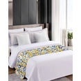 thumbnail image 4 of Xipuska Yellow Lemon Bed Runners for King Size Bed, Decorative Bed Throws for Foot of Bed, Blue Flower Leaves Spring Summer Plant Bed Runner Sofa Throw Bedding Scarf Protector Slipcover for Bedroom, 4 of 6