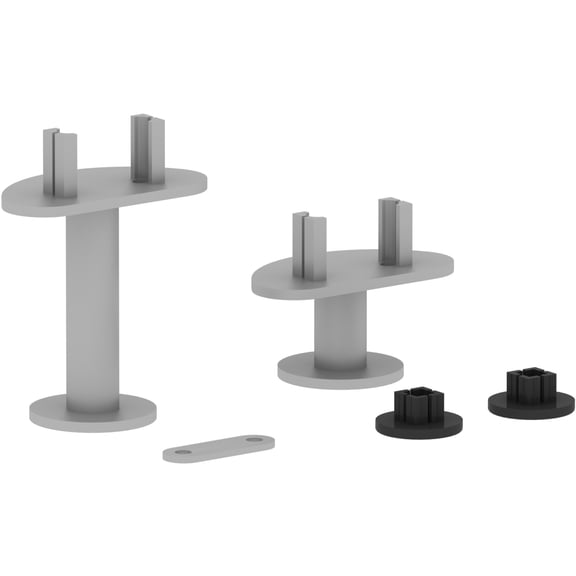 Lorell, Adaptable Panel System L Connector Set, 3 / Set, Silver