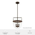 thumbnail image 7 of Hunter - Karloff 3-light Textured Rust, Medium Size Pendant Light, Dimmable, Casual Style, Urn Shaped, for Bedrooms, Dining, Living Rooms - 19832, 7 of 7