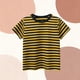 thumbnail image 4 of Blusas y camisas de manga corta con cuello redondo Camiseta de rayas de manga corta con cuello redondo de verano para niños Top informal versátil para bebés para usar al aire libre Conjunto de poliést, 4 of 4