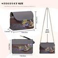 thumbnail image 6 of SCRAWLGOD Rabbit Floral Print Gray Small Crossbody Bags for Women PU Leather Crossbody Phone Purse Waterproof Lightweight Sling Bag for Traveling, Shopping, 6 of 7