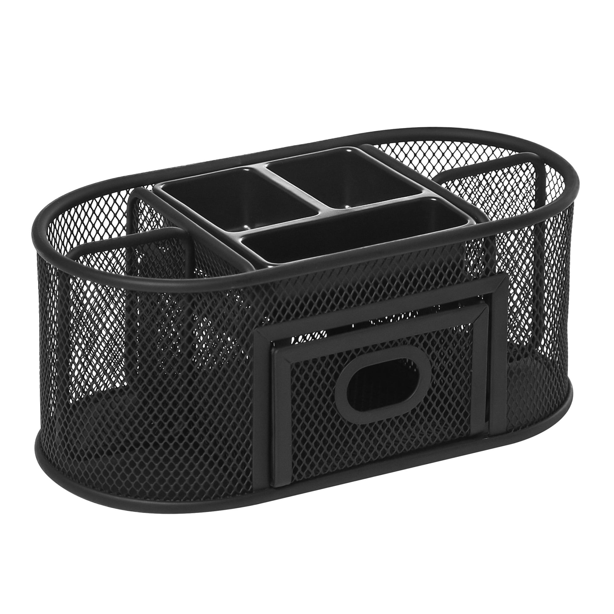 Lorell Mesh Steel Multipurpose Desktop Organizer Black Com