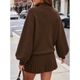 thumbnail image 6 of Long Sleeve Women Fall Winter 2 Pieces Skirt Sets Casual Sweater Pullover and Skirt, 6 of 6