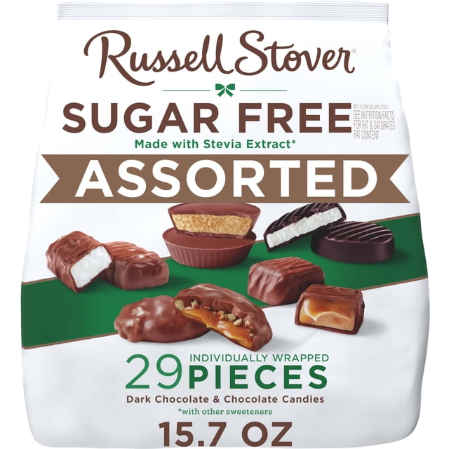 Russell Stover Sugar Free Assorted Chocolate Candy - Milk and Dark Sugar Free Chocolate 445 g