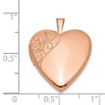 thumbnail image 4 of Lockets Sterling Silver Rose Gold-plated 20mm Polished Swirl Heart Locket, 4 of 5