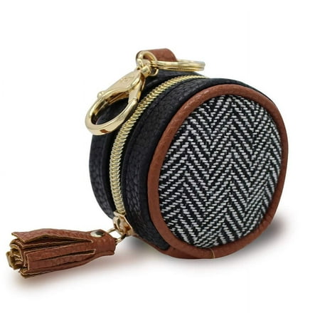 Itzy Ritzy Pacifier Case With Clip & Pacifier Charm Pod Includes Clasp to Easily Attach to a Diaper Bag or Purse; Measures 2.5" in Diameter and Holds 2 Pacifiers, Coffee and Cream